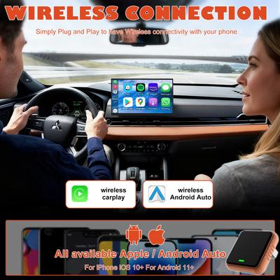 2in1 Wireless CarPlay Dongle Wireless Android Auto Adapter AI Smart Box Car Intelligent Systems For Car With Wired CarPlay