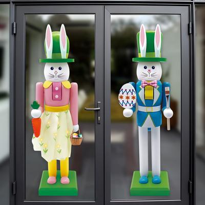 Grandi Adesivi Elettostatici per Finestra di Pasqua, Decalcomanie Coniglio Uovo, Static Cling per Decorazione Finestra Vetro Porta, Nuovo 2026