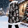 Men's Christmas Long Hooded Cardigan With Pockets Warm Jacket