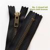 Self-locking Auto Lock Slider Closed Tail No 5 Brass Metal Zipper Golden Short Zip Boots Leather Bags Pockets Garment Accessory