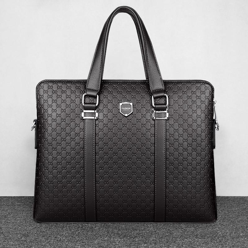 Men's Bag Carrying Large Capacity Multi-functional Briefcase Male Business Shoulder Leather Casual Satchel