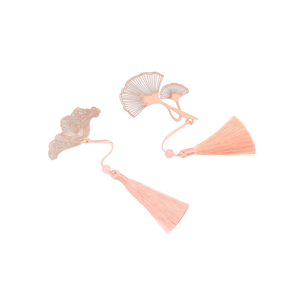 2pcs Gold Hollow Bookmark for Book Lovers Fine Carving Stainless Steel Plating Bookmarks with E