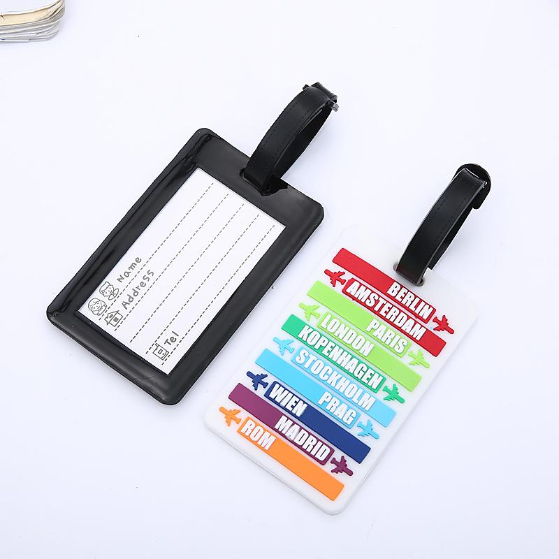 2026 new creative three-dimensional letter double-sided soft rubber pvc luggage tag, wear-resistant and anti-lost boarding pass
