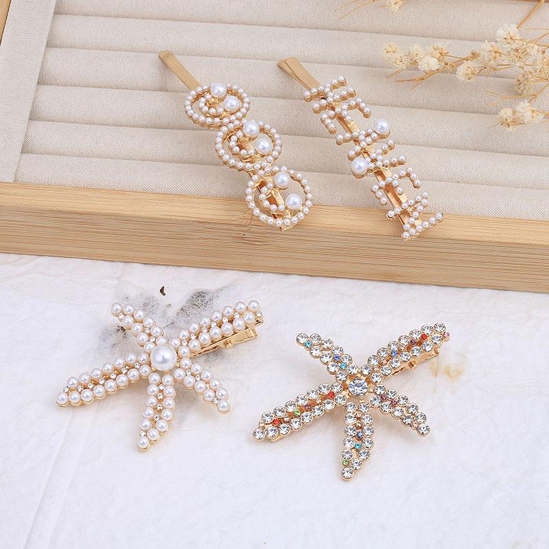 Listed Bow Imitation Pearl Hairpin Female, Broken Hair Edge Clip One Word Hairpin Bangs Side Temperament Hair Accessories