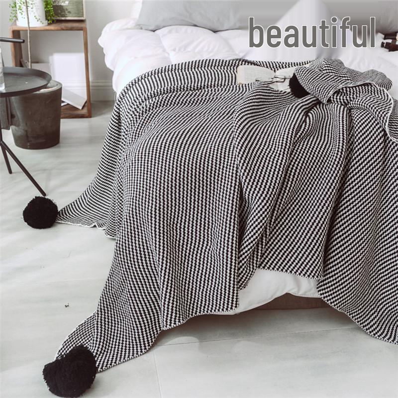 

Newins G5Z All-Cotton Black Knit Blanket - Twill Office Nap & Sofa Cover
