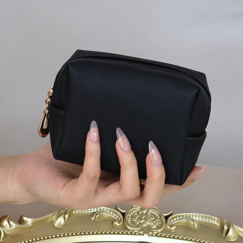 Einfarbig Make-Up Tasche Frauen Kosmetik Tasche Wasserdichte PU Leder Reise Tragbare Waschen Kulturbeutel Lagerung Tasche Organizer Geldbörse