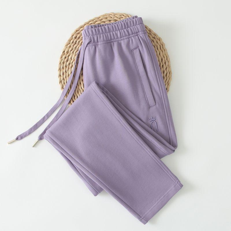 

Абрикосовые Повседневные Женские Спортивные Штаны из 100% Хлопка на Весну и Осень Purple 3XL