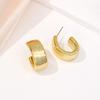 New product gold stud earrings light luxury retro geometric earrings feel fashionable and simple C-shaped gold stud earrings
