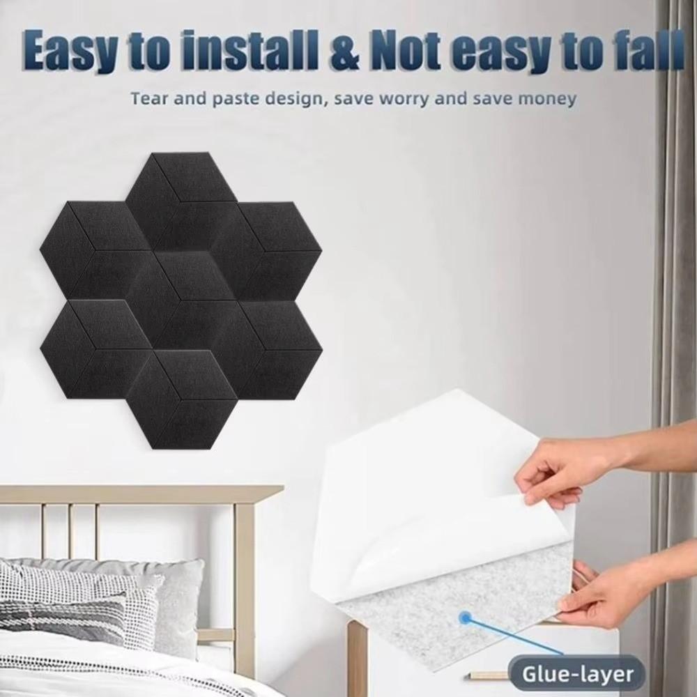 6pcs Y-Type Acoustic Panels Polyester Sound Insulation Panel Background Wall Stickers  Music Rooms