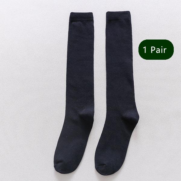 Men's Formal Long Socks – Knee High Cotton Dress Socks, Solid Color Soft Elastic for Business, Party, Four Seasons