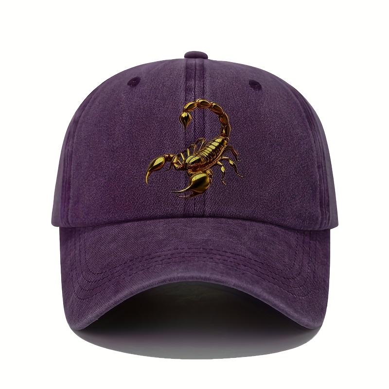 Golden Scorpion Printed Baseball Hat Retro Lightweight Washable Hat Adjustable for Men