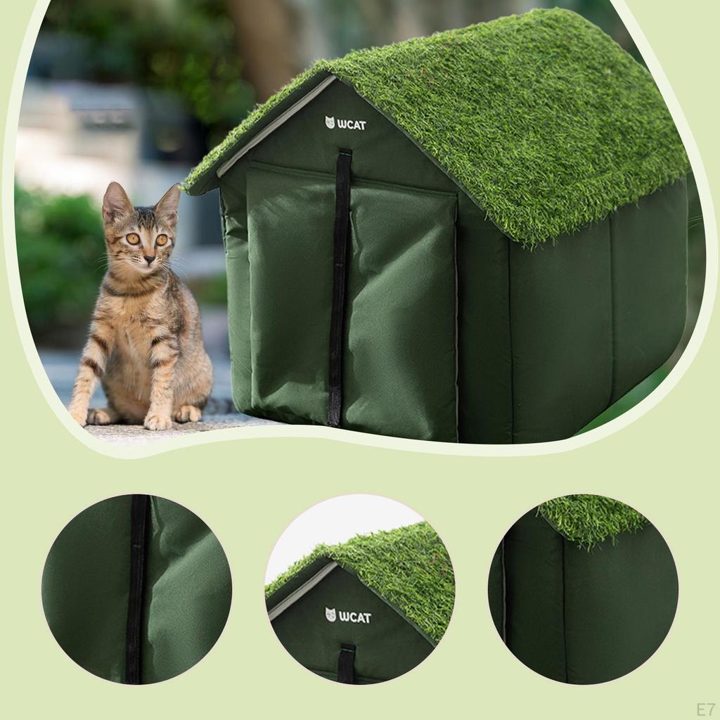Outdoor Cat House Insulated Versatile Warm Stray Shelter Kennel for Park Autumn Winter