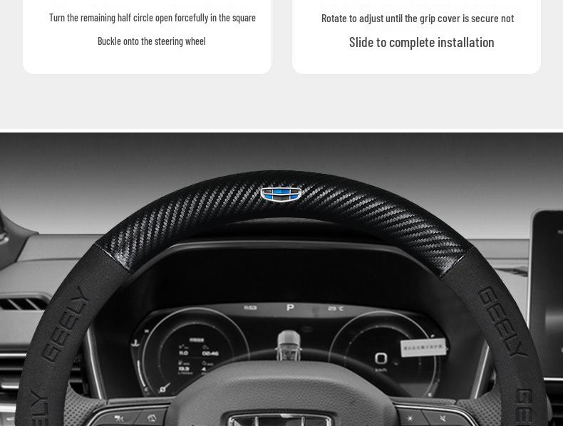 Geely Steering Wheel Cover for Emgrand GSL, Boyue X, Xingrui L, New Binyue, Vision X6i.