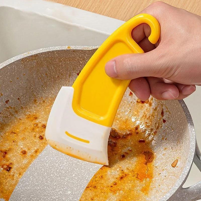 Silicone Kitchen Scraper Cleaning Spatula For Food Residue Stains Pot Fry Pan Dish Oil Plate Clean Brush Baking Soft Blade