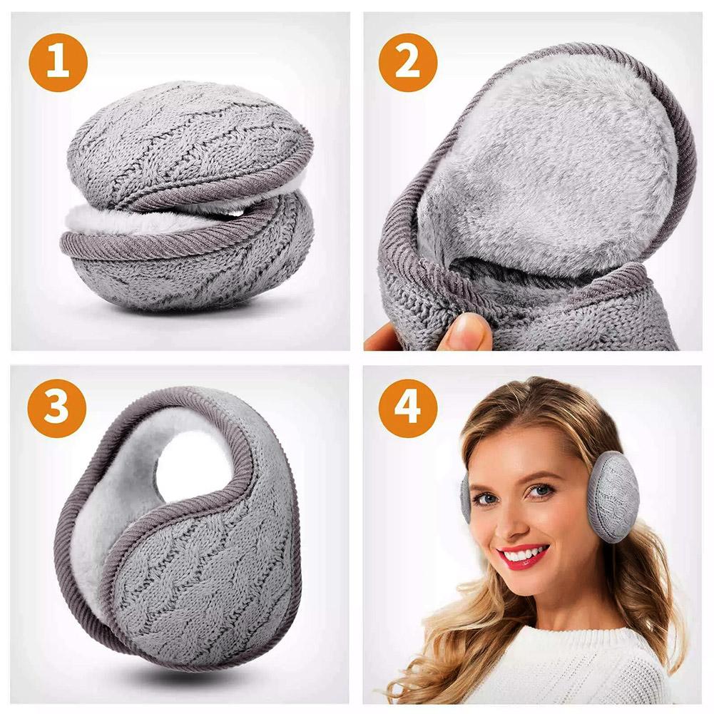 Winterstrick Warme Ohrenschützer Plüsch Faltbare Ohrwärmer Warm Für Männer Design Schutz Hinterkopf-Tragen K2I5