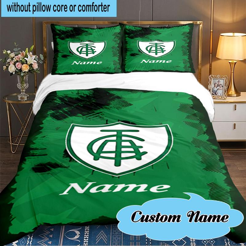 Custom Name Green Shield America Design Bedding Set 3pcs, Bedding Set Including 1pc Duvet Cover And 2pcs Pillowcases for Bedroom, Dormitory Gift