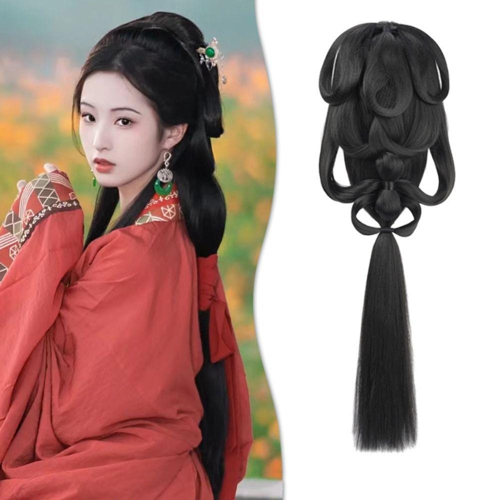 Long Straight Women Hanfu Wigs Lazy Costume Wig Hanfu Wig Headband  Princess Cosplay