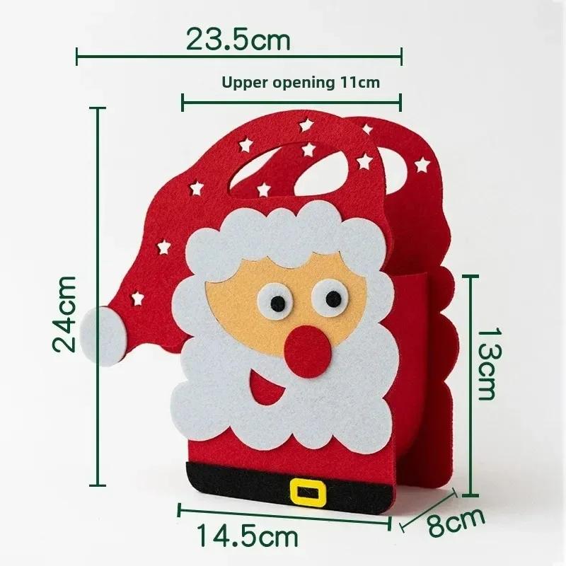 1-20PCS 2025 Christmas Gift Bag Creative Felt Cloth Children Candy Gift Bag Christmas Eve Handheld Portable Apple Bag
