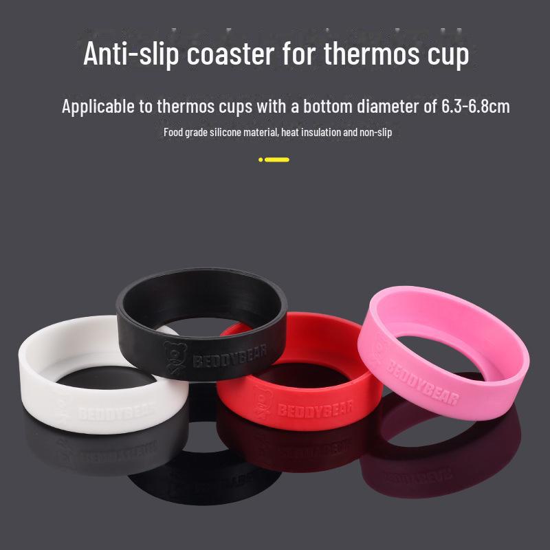 Original Bear Silicone Straw Cup Set: Includes Suction Cup, Mouthpiece, Hose, and Coaster for Kids' Learning and Drinking.