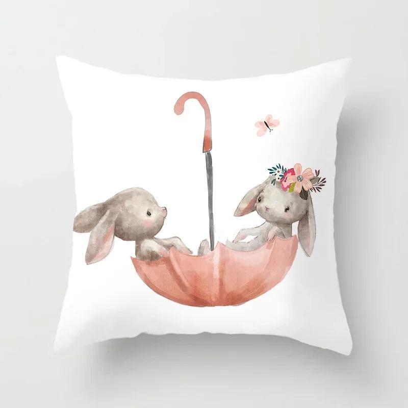 Cute Cartoon Panda Print Pattern Cushion Cover Pillow Cover Living Room Sofa Decoration Home