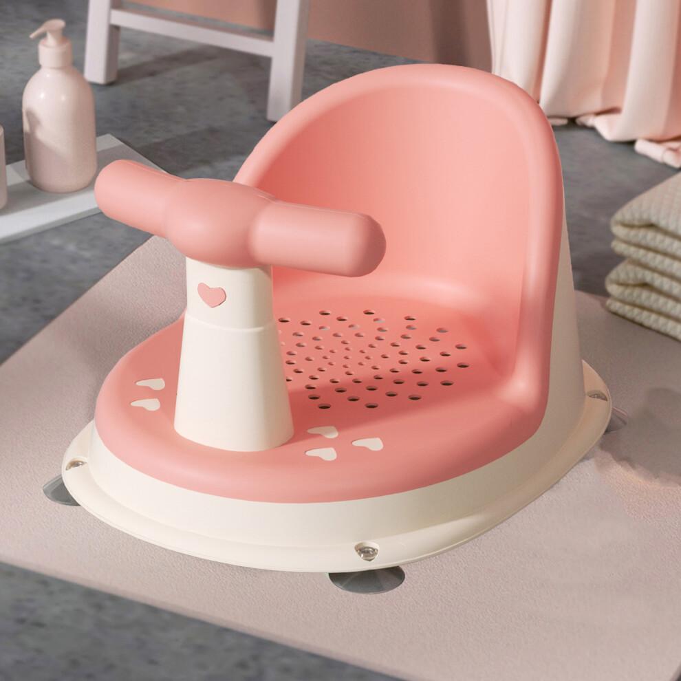 Baby-Badewannensitz Sakura Pink, Verstellbar, Ergonomisch, Rutschfest Mit Starken Saugnäpfen