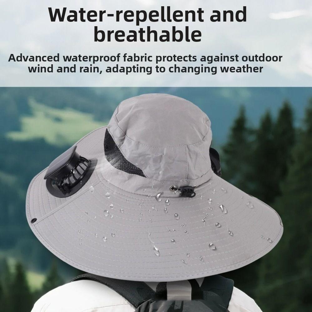 Dual Fan Summer Fan Visor Cap 3 Speeds Fishing Bucket Hat Convenient Solar Fan Hat Outdoor Travel