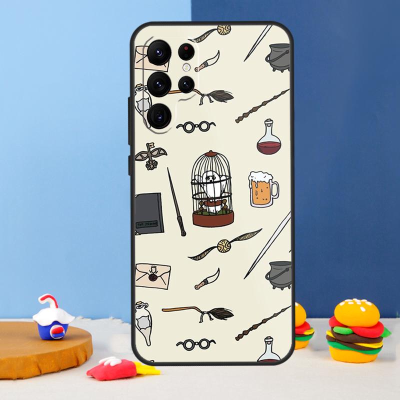 Cartoon Owl Collage Phone Case For Samsung Galaxy S24 S25 Ultra S9 S10 S20 S22 S21 S23 Plus S24 FE Cover Coque