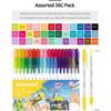 Monami Live Color Pen Set Water-Based Twin Marker, Fine & Bullet Dual Tip Marker for Coloring, Drawing