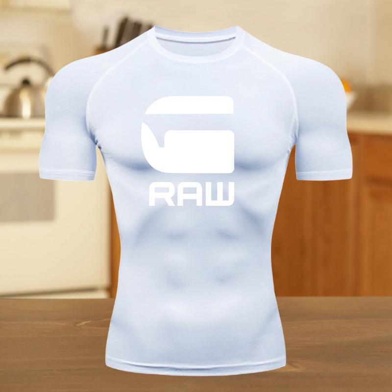 Men Compression Shirt for Workout Quick Dry Top Breathable Sweat Absorbing Tight Fit Fitness Suit T-Shirt Gym Sweat-Resistant
