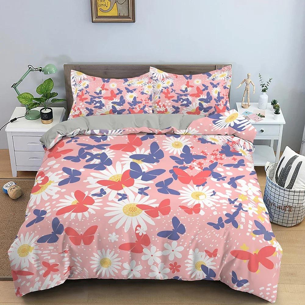 3D Printed Bedding Set Butterfly Pattern Duvet Cover Comforter Covers Single Twin King Size Quilt Cover With Pillowcase