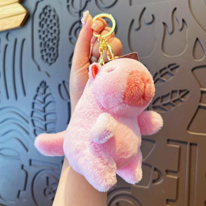 Cute Capybara Plush Keychain Bubble Blowing Stuffed Animal Bag Charm Gift For Women Claw Machine Prize