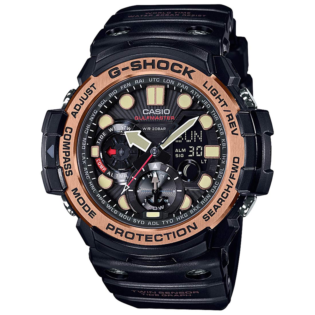 

Часы CASIO Gulfmaster Black Rose Gold G-SHOCK & GN-1000RG-1A мужские [Товар]