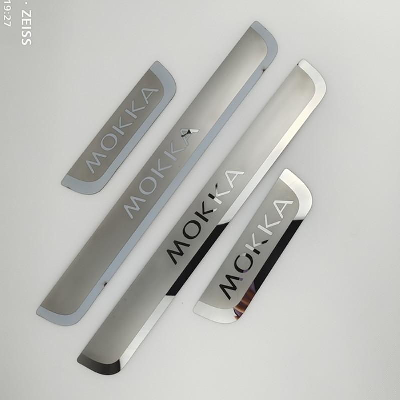 

For Opel Mokka Vauxhall Mokka X 2012-2020 Door Sill Scuff Plate Guard Stainless Steel Kick Pedal Sticker Car Styling Accessories серебряный