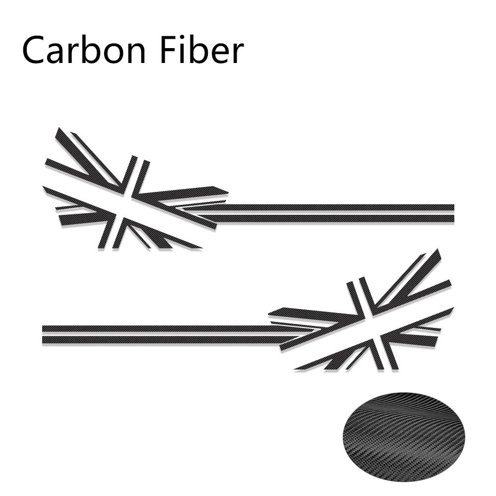 2pcs Car Sticker Flag Style Side Stripe Decals For Mini Cooper R56 R57 R58 R50 R52 R53 R59 R61 R60 F60 F55 F56 F54