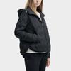 Fila Light Down Jacket Simple Solid Color Hooded Zipper Thin Down Coat Women Jackets Black F11W448906FBK