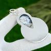 Sterling Silver Pear Dendrite Opal Stone Handcrafted Bezel New Pendant Jewelry