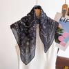 Cotton Linen Small Square Scarf With Simple Breathable Cashew Print Women's Decoration Professional Summer Versatile