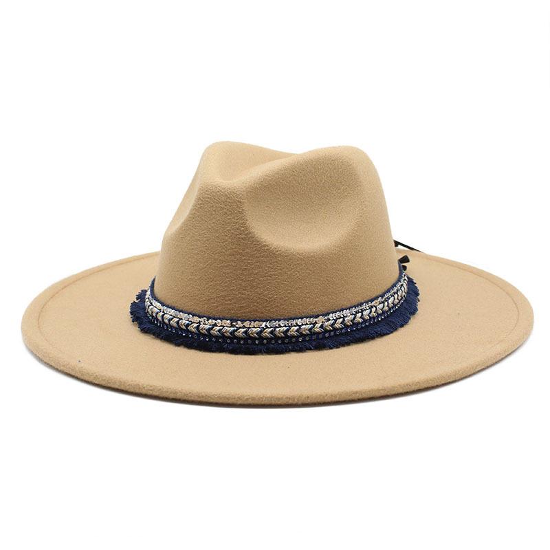 Pfirsichherz Top 9,5 cm Breite Krempe Zylinderhut Ethnischer Stil Accessoires Jazzhut Kaschmir Filzhut Gentleman- und Damenhut