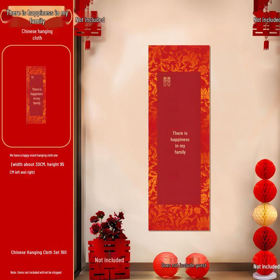 Wedding Decor & Photo Props: Double Happiness Symbols for Bride s and Groom s Rooms