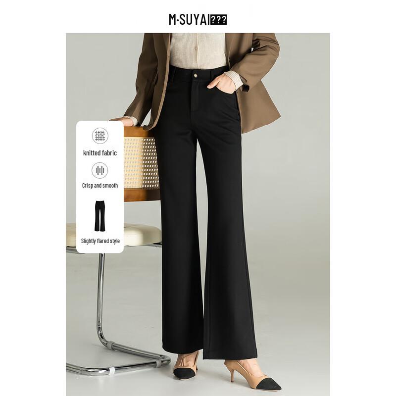 

Msuya Women s High-Waist Knit Micro-Flare Pants 28