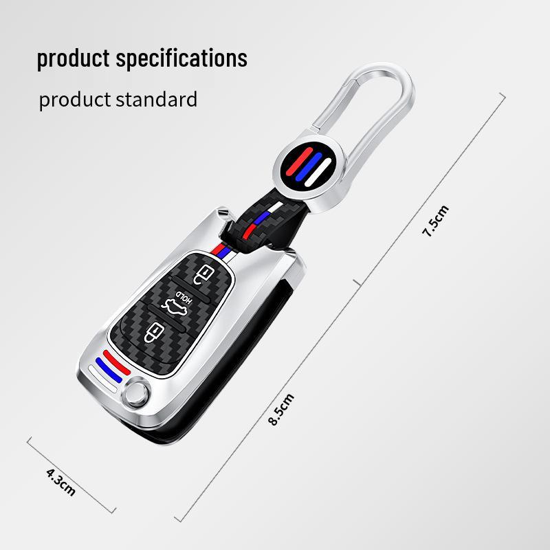 Car Key Case for Kia K2 K5, Hyundai Elantra, Langdong, Reina, ix35, Sportage - Protective Shell with Buckle