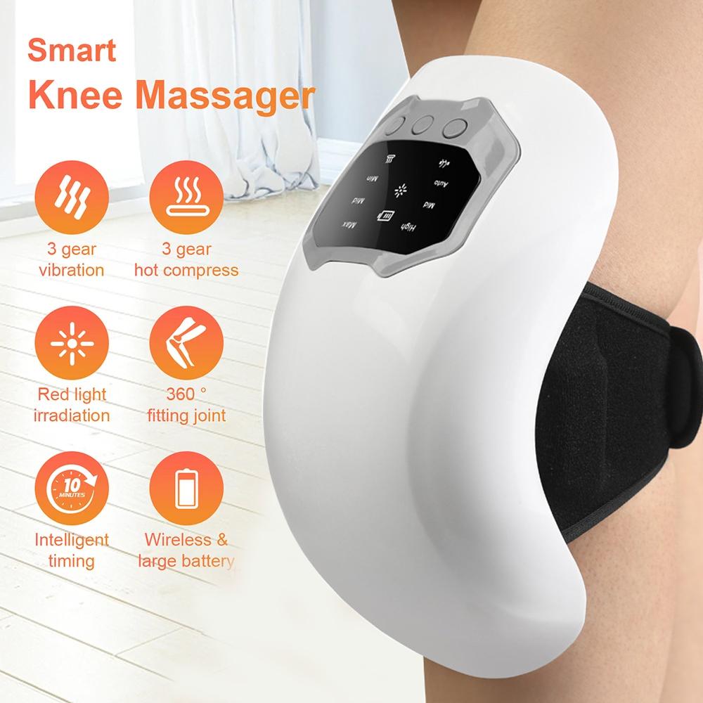 Trådlös elektrisk knämassagedyna Rött ljus terapi Luftkudde omslag Knämassagerare Luftkompression Hög vibrationsmassage