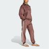 Adidas Originals Suede The First Track Comfortable Slim Fit Striped Cuffed Sports Pants Women Bottoms Dark-Gray Brown IX1047