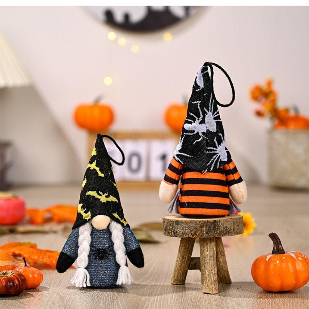 2pcs With Light Dwarf Small Pendant Hanging Faceless Doll Halloween Decoration Pendant Gifts