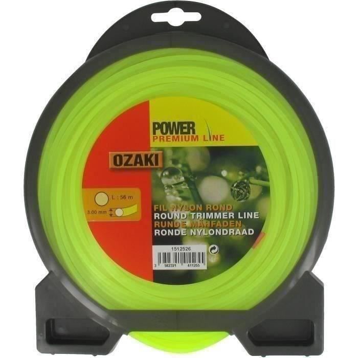 Fil nylon rond premium line OZAKI pour tondeuse - Ø 3 mm - JARDIN PRATIC