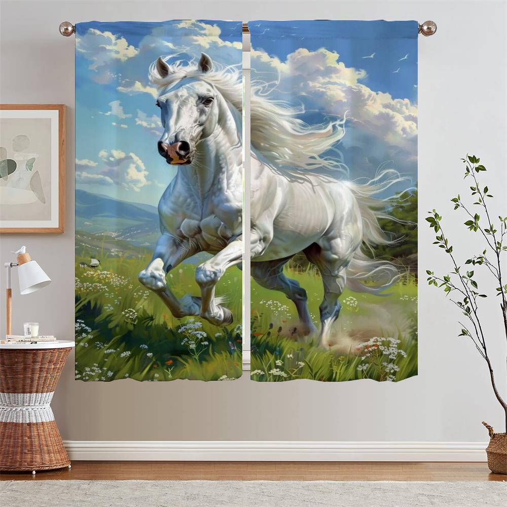 Diagram of Fine Horse Kitchen Curtains 2 Pcs Set Elegant Room Curtains on Offer Free Shipping Curtain Blinds Tentacles Blackout