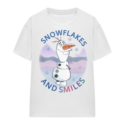 Frozen Womens/Ladies Snowflakes And Smiles Olaf T-Shirt