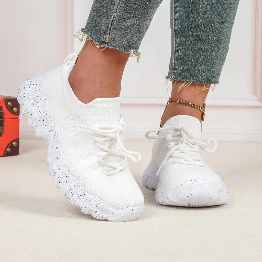 Lightweight Socks Shoes Women Men Breathable Knitted Casual Sneakers Slip-on Soft Sole Platform Footwear for Running Gym Fitness