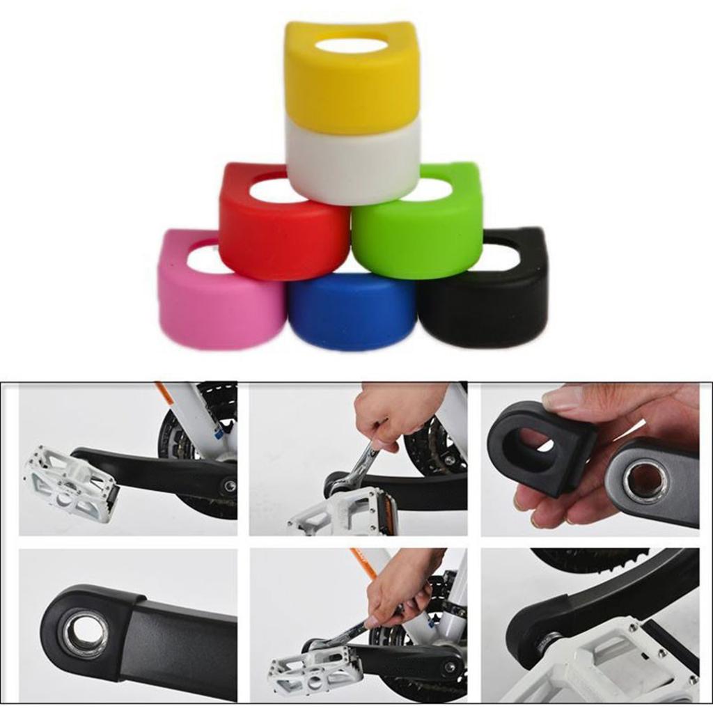Bicycles Crank Cover, 2Pair Bicycles Crankset Protectors Silicone Crank Protective Cover Silicone Crank Cover Protectors
