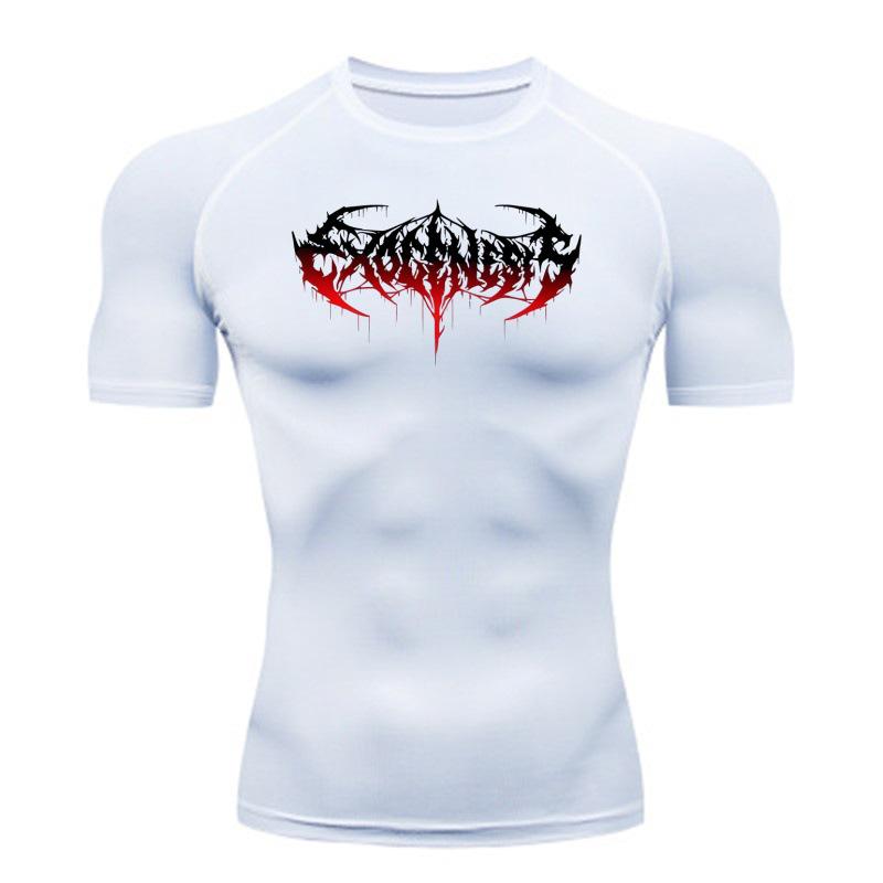Y2K Herren Schnelltrocknendes Anime Fitnessstudio Kompressions-T-Shirt
